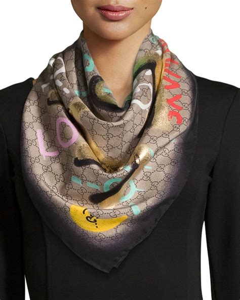 gucci silk scarf saks|authentic Gucci silk scarf.